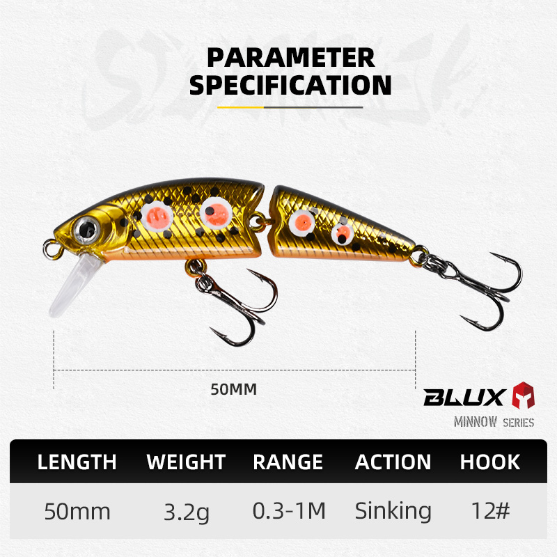 BLUX DR. Minnow Joint 50S Swim - Trout Fishing Lure recensione e prezzo