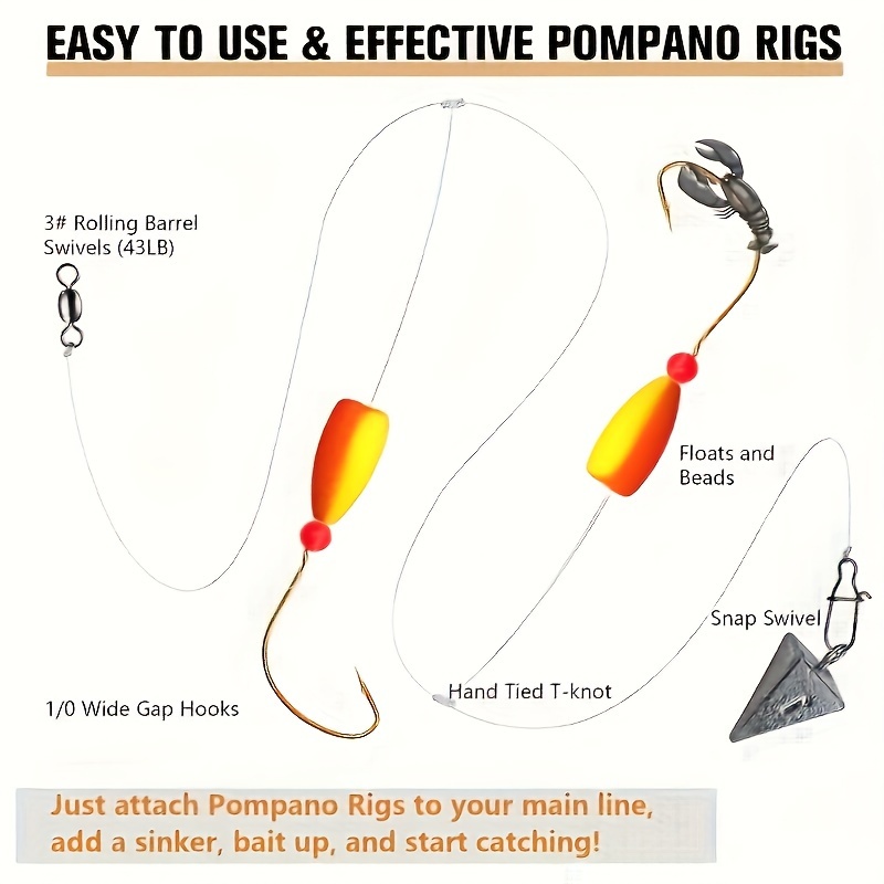 3 pezzi Pompano Rigs Impianti  - Snell Fishing Rig recensione e prezzo